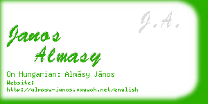 janos almasy business card